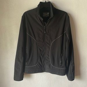 Express black zip-up track jacket, size M